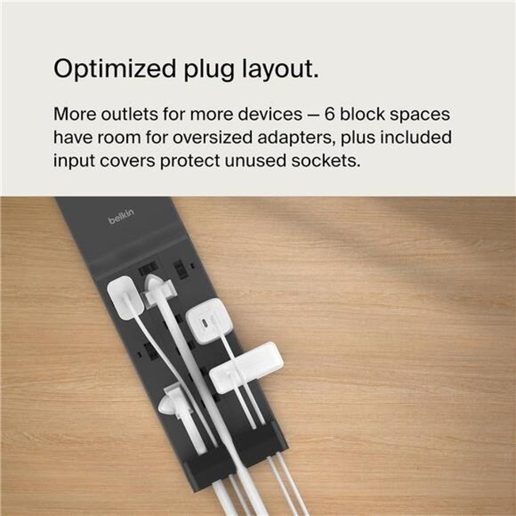 12-Outlet Surge Protector Power Strip w/ 12 AC Outlets & 8ft Flat Plug - Picture 4 of 7